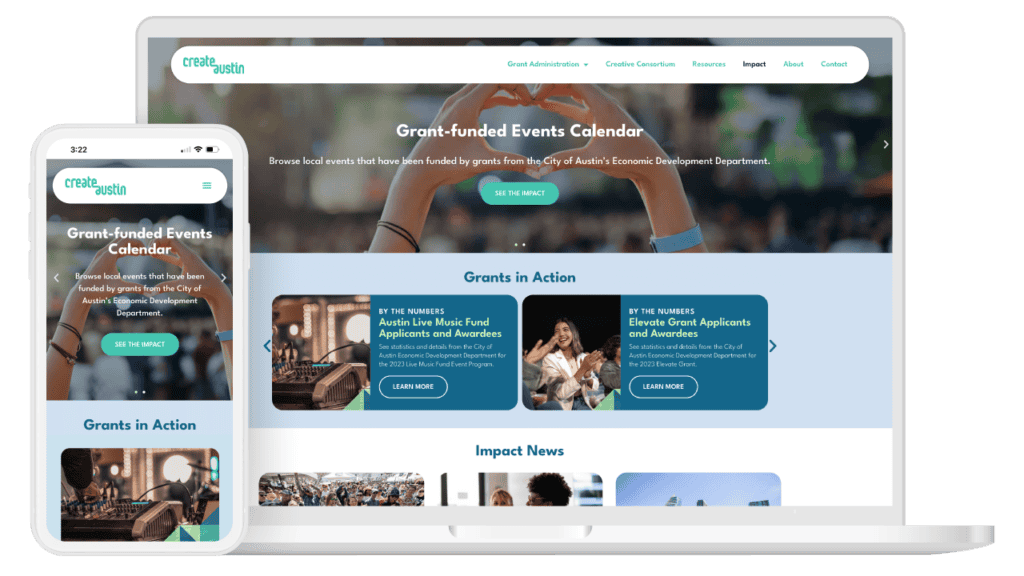 Impact page on Create Austin website