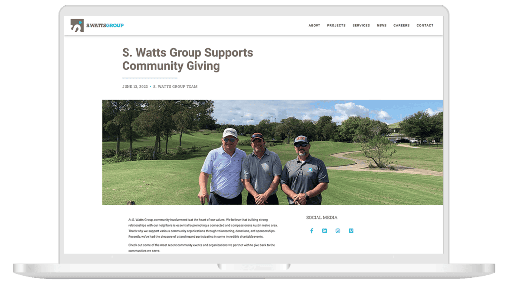 Blog post from S. Watts Group website