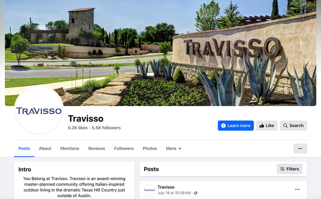 Travisso Facebook page