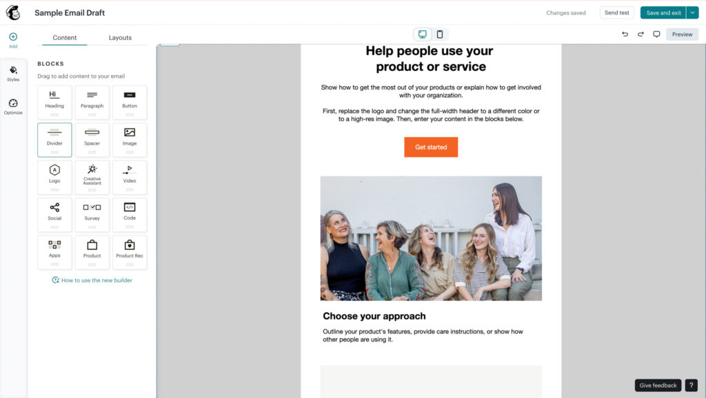 MailChip Dashboard Screenshot