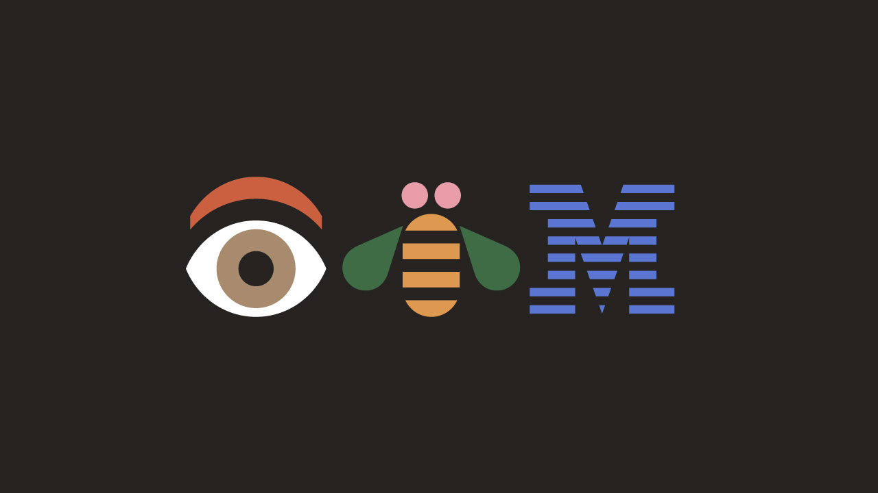 The Eye-Bee-M rebus logo was designed by Paul Rand in 1981 and now belongs to MoMA's permanent art collection.